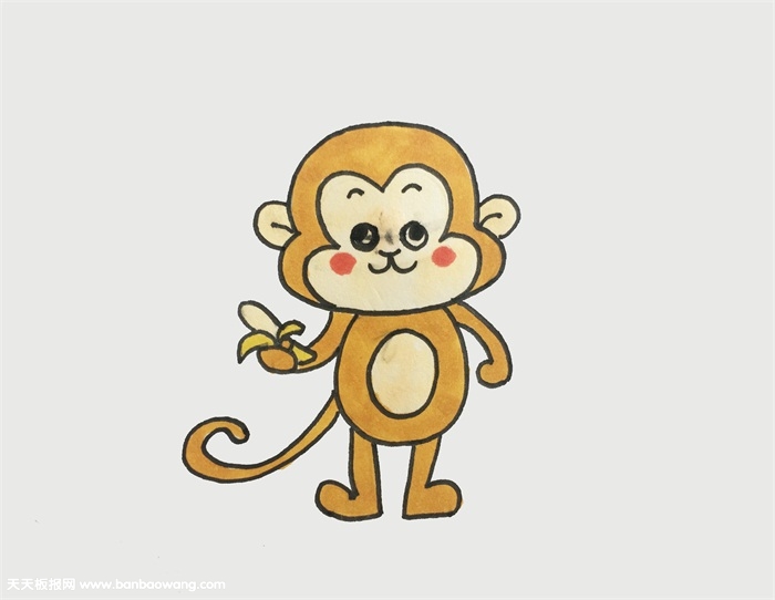 小猴子怎么画简单漂亮