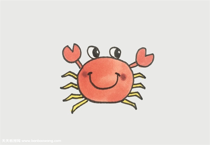 怎么画螃蟹简单画法