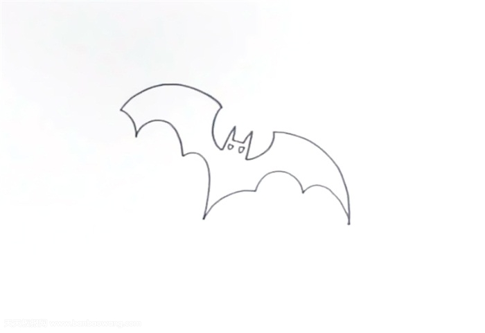 万圣节黑色蝙蝠简笔画