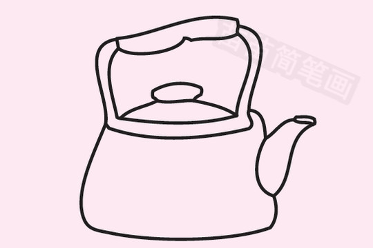 茶水壶的简笔画流程
