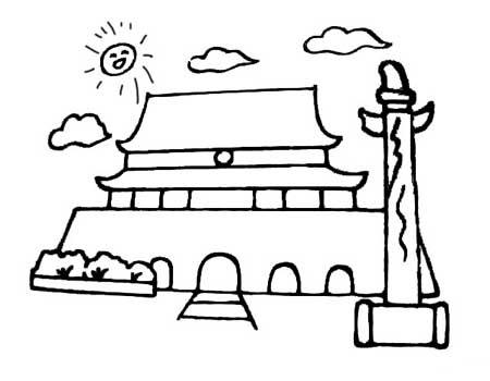 北京天安门简笔画 图片怎么画