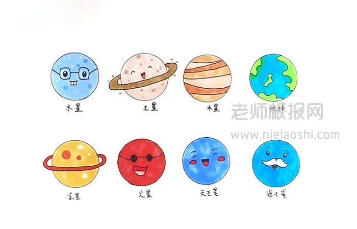 八大行星怎简笔画图片 八大行星怎么画的