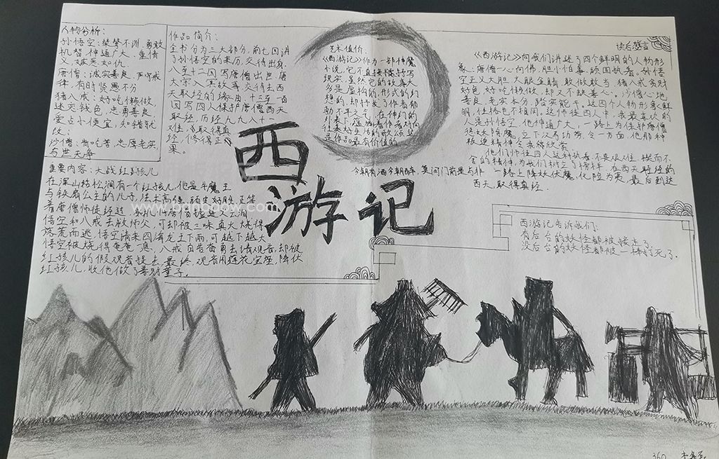 标题《西游记》手抄报神异小说图片