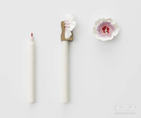 用削铅笔器DIY出一朵朵永生的美丽纸花朵