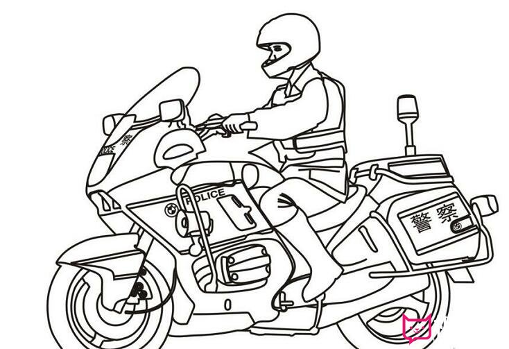 摩托车简笔画，常见的交通工具
