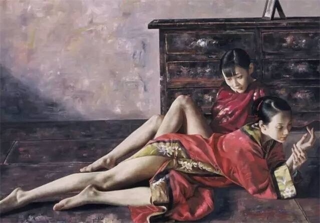 中国古典女人体油画，中国古典美女的美