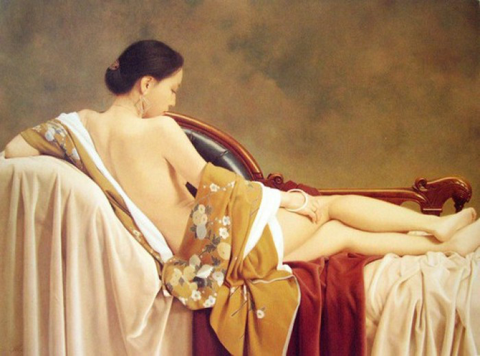 现代超写实女人体油画，森本草介女性人体油画作品欣赏