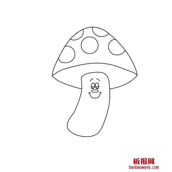 蘑菇卡通画法简笔画