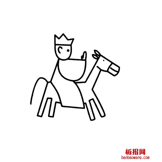 西游记卡通人物唐僧骑马的画法