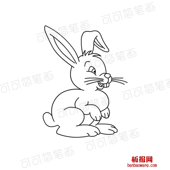 儿童画兔子的卡通动物简单画法