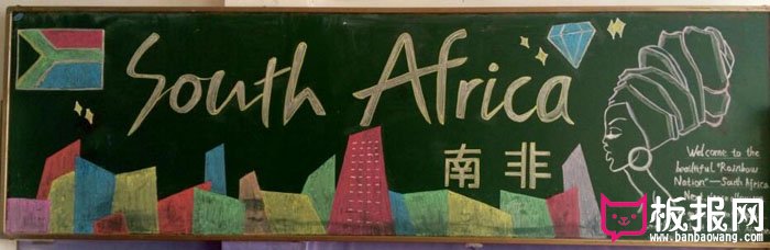 初中英语黑板报，欢迎来南非