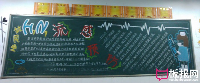 h7n9禽流感的黑板报，流感预防