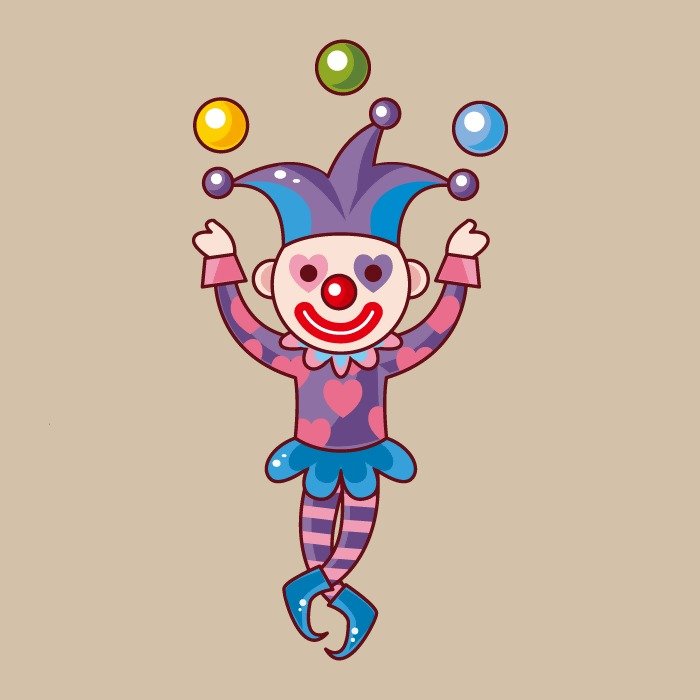 愚人节小丑与气球