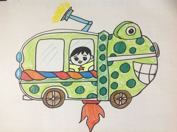 儿童未来交通工具简笔画