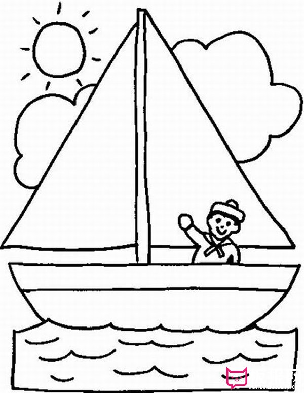 简单的儿童帆船简笔画图片