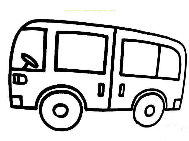 旅游小巴士简笔画图片