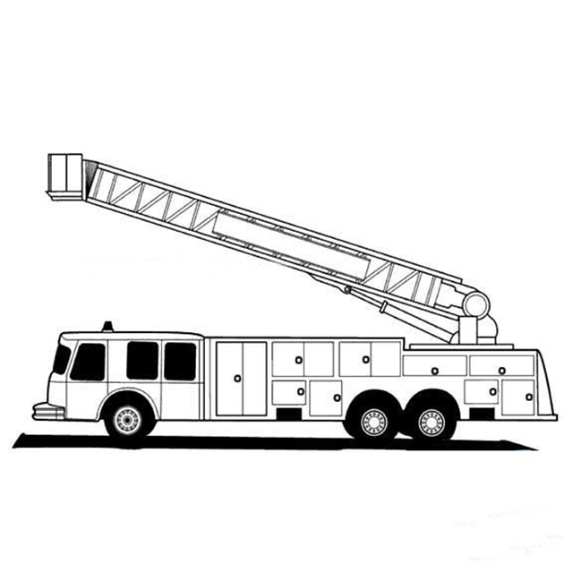 加长版的消防车简笔画图片