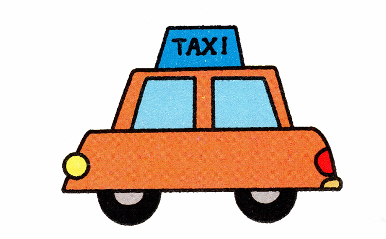 彩色出租车简笔画图片