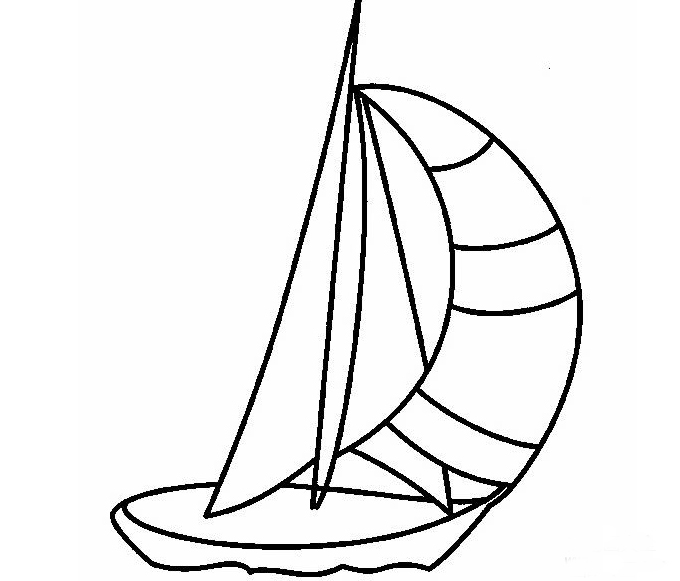月牙形帆船简笔画图片