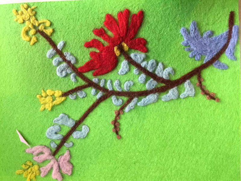 最简单的手工毛线画，神奇的小花