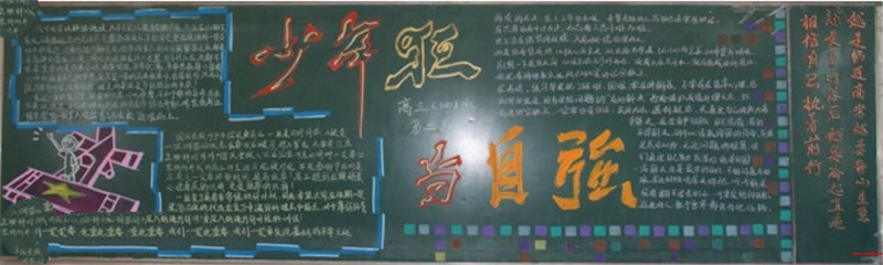 爱国主义教育的黑板,少年强则中国强