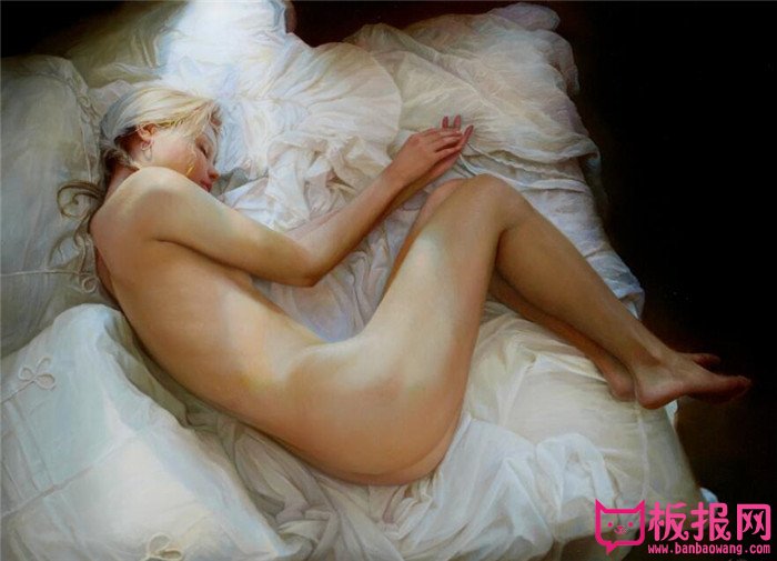 人体油画语言艺术，裸睡的女人体油画作品欣赏