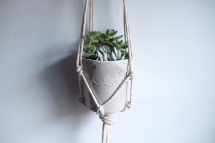 分享一个可爱的DIY挂网，创意手工家居植物挂网