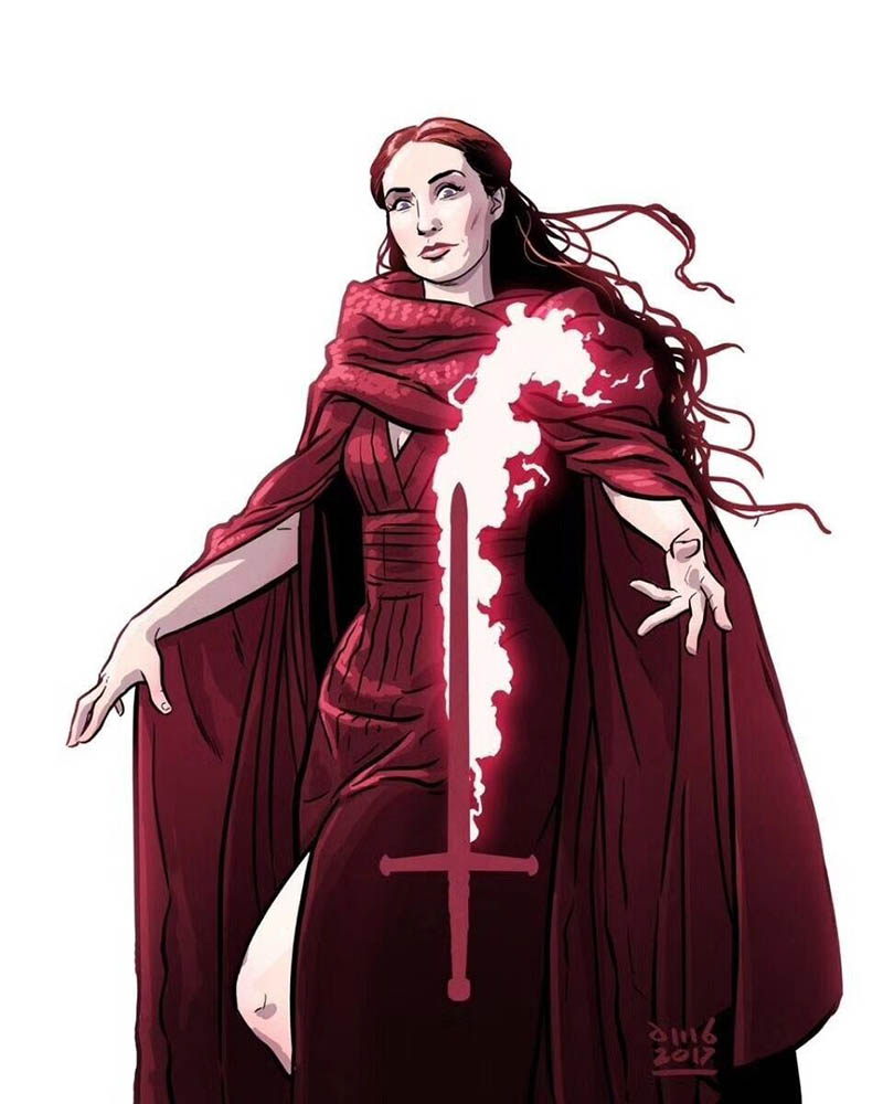 权利的游戏红女巫卡通图片