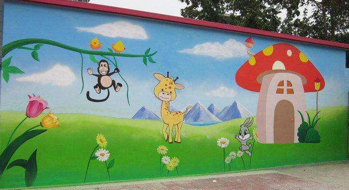 幼儿园墙壁画，动物墙壁画