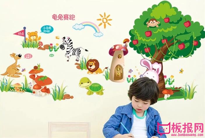 漂亮的宝宝墙贴画，神奇的童话世界