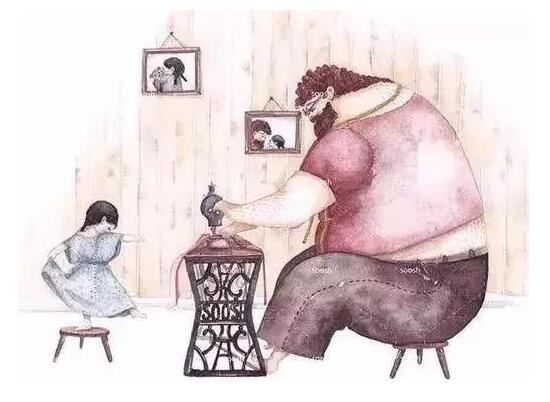 乌克兰插画师暖心插画作品，胖爸爸和他的女儿