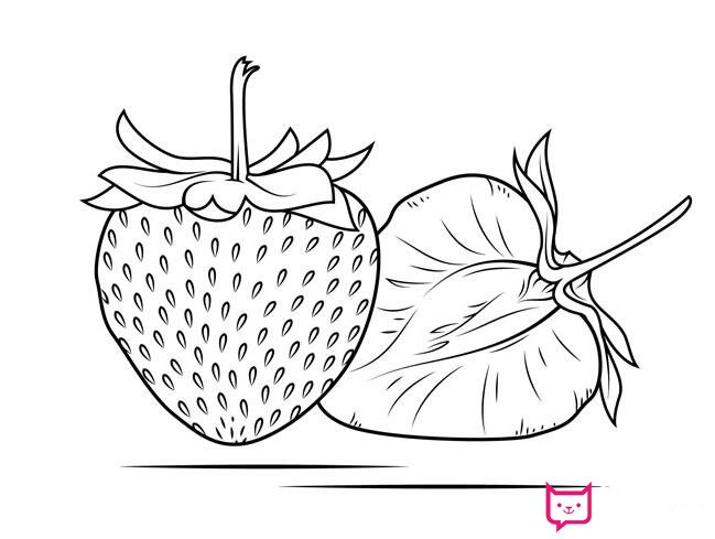 漂亮的水果简笔画图片，草莓简笔画