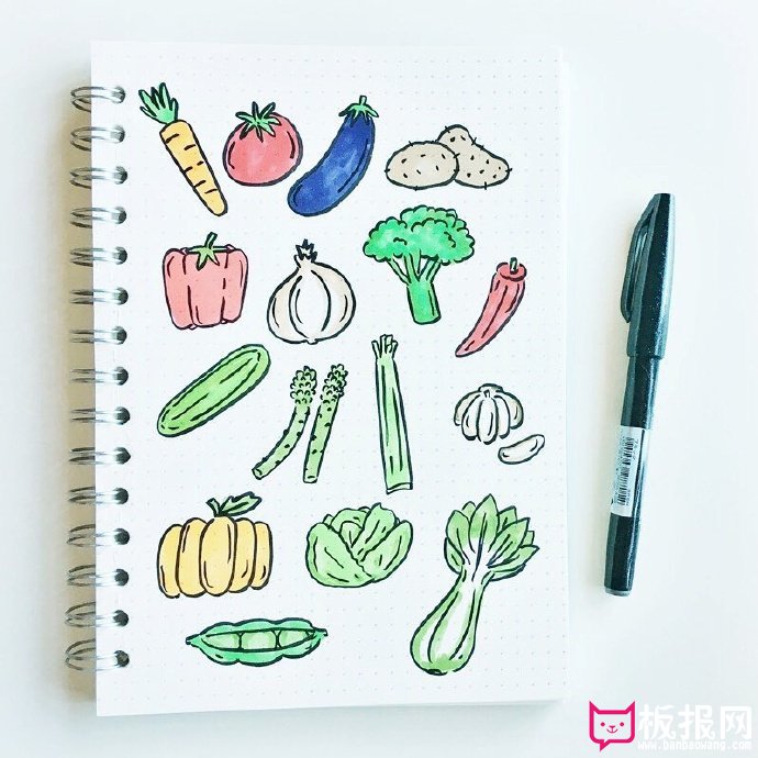 好看的果蔬简笔画图片，各种水果蔬菜简笔画