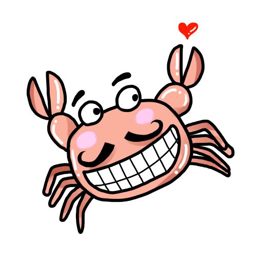 可爱的动物简笔画教程，害羞的螃蟹