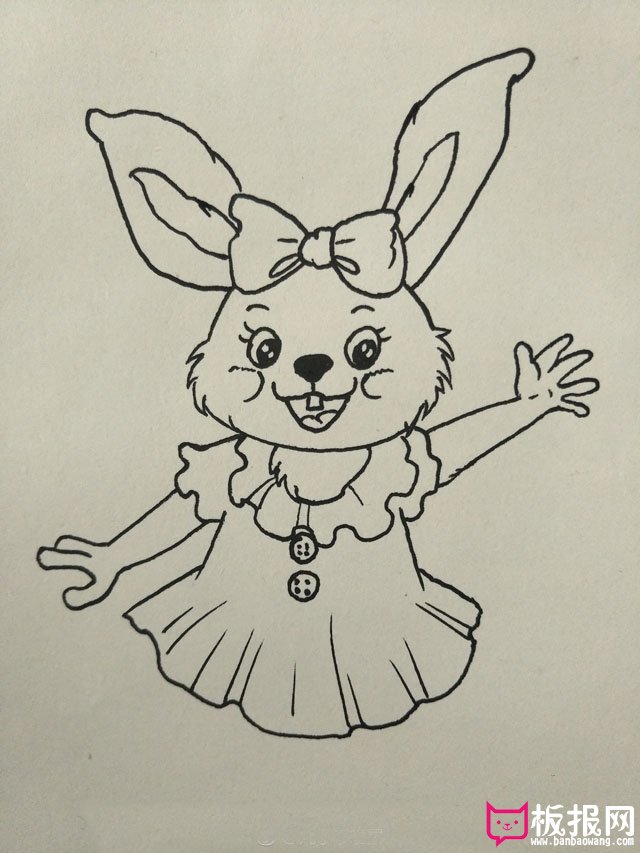 可爱的卡通兔子简笔画教程，兔子怎么画