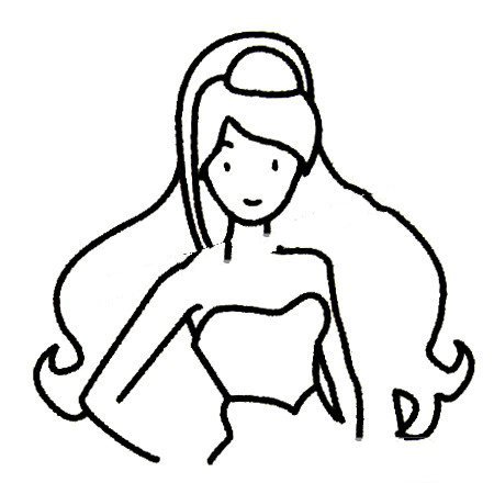 最最最最简单画小公主，最简单的公主简笔画教程