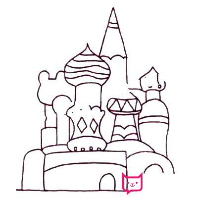 一步一步教我画城堡，Q版城堡简笔画画法