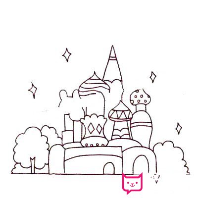 一步一步教我画城堡，Q版城堡简笔画画法