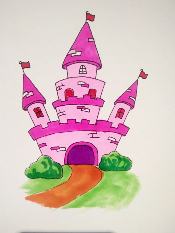 画一幅最美丽的城堡图，教我们画漂亮的城堡