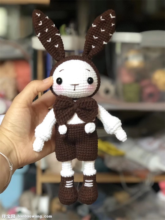 手工毛线编织玩偶，安东尼兔子编织玩偶