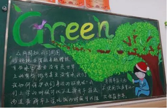 植树护绿建设绿色校园黑板报