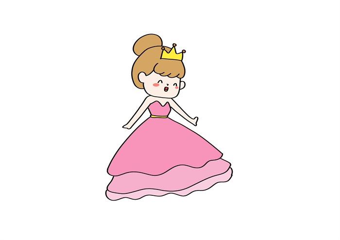 可爱公主简笔画图片 可爱公主如何画