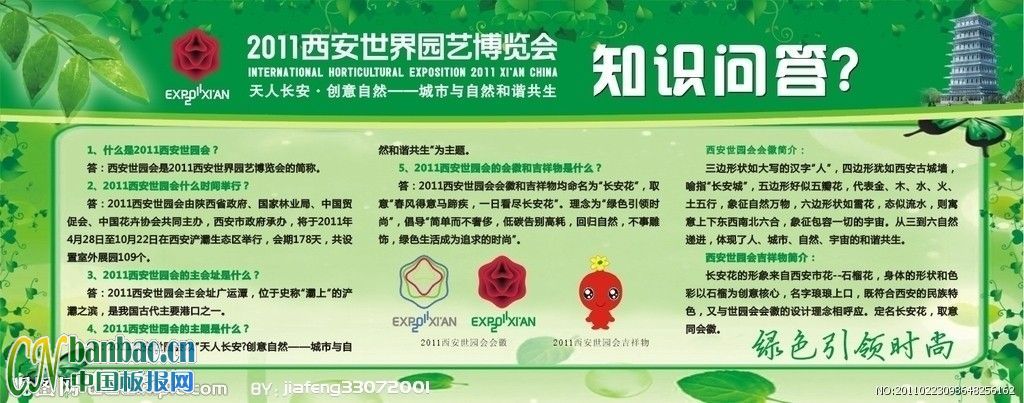 2011年Xi世界园艺博览会宣传板报
