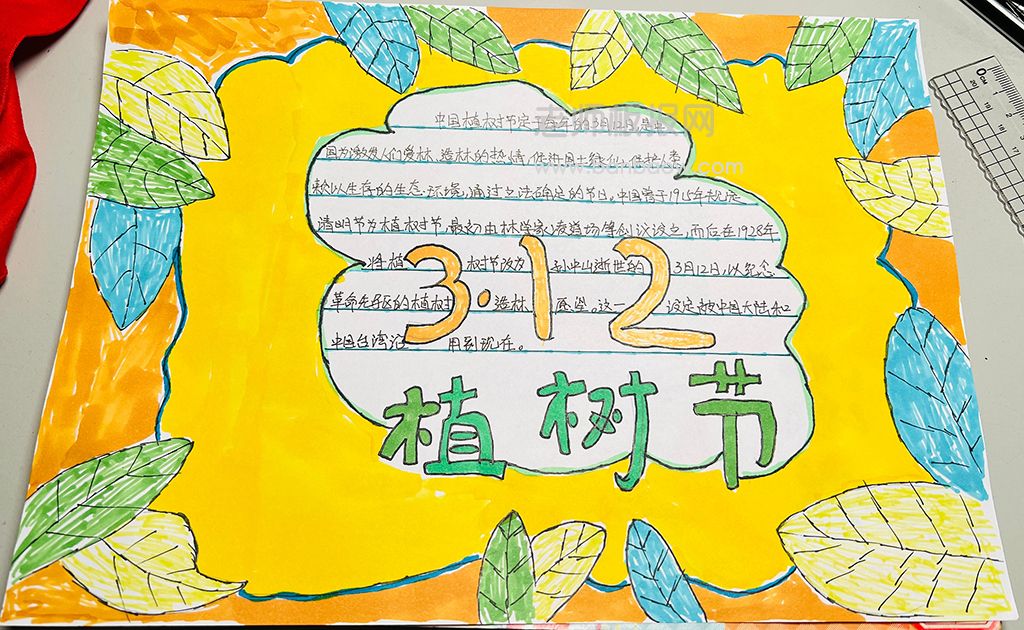 312中国植树节主题手抄报绘画图片-简单漂亮