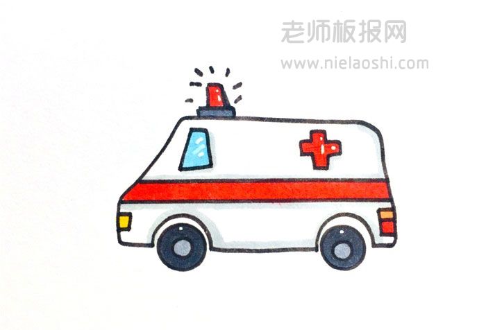 QQ红包救护车简笔画图片 救护车怎么画