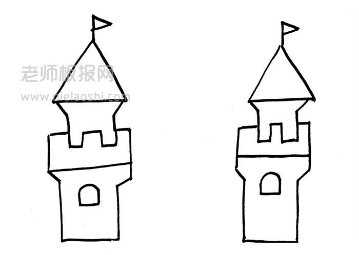 QQ红包城堡简笔画图片城堡怎么画？