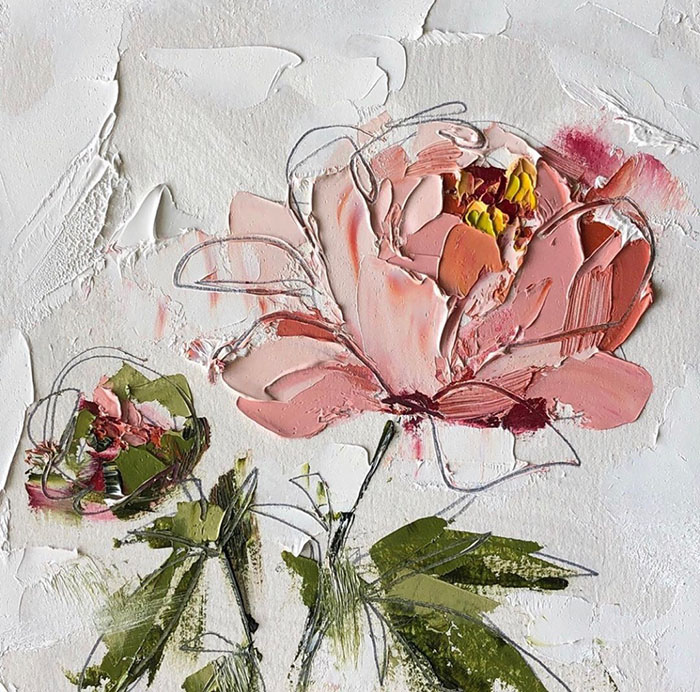 一组丙烯创意花卉手绘作品欣赏鲜艳绚丽的花卉彩绘