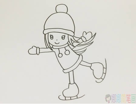 滑冰的小女孩人物简笔画教程 滑冰的小女孩是怎么画的