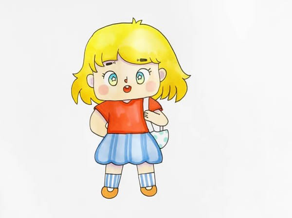 问版动画小女孩简笔画画法教程Q版动画小女孩是怎么画的