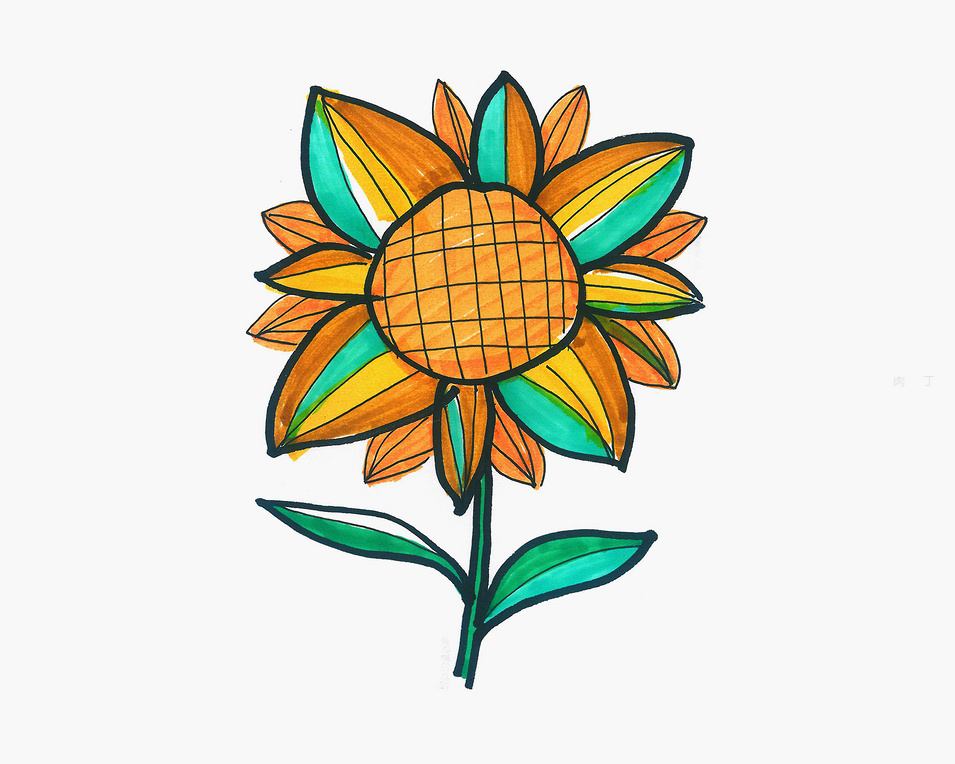 4 ~ 6岁儿童美术百科简笔画如何画向日葵？